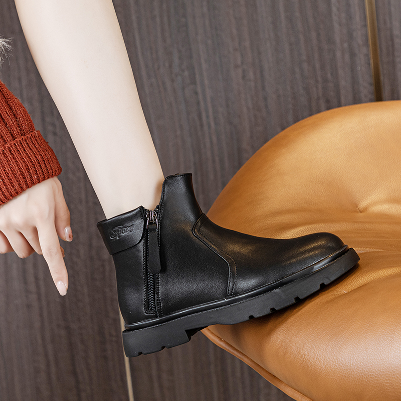 真皮马丁靴女2025秋冬季新款