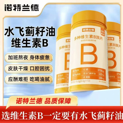 诺特兰德新一代b族维生素咀嚼片复配好营养8大B族含量升级72粒/瓶