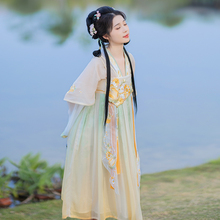 榴莲猫仙气汉服女2025成人夏季花神改良汉元素小个子渐变连衣裙春