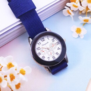 男士青少年中大童时尚个性可清洗拆卸一体帆布软表带石英礼物手表