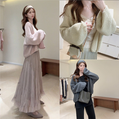 KD65韩系波纹针织开衫外套