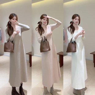 HL23 啥都能搭的加厚针织长袖打底连衣裙