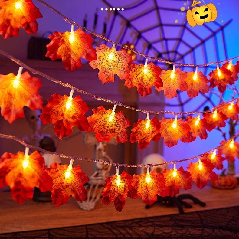 LED枫叶灯串餐厅卧室装饰仿真串