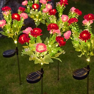 新款太阳能户外灯家用庭院花园布置氛围装饰灯防水雪莲花灯草坪灯