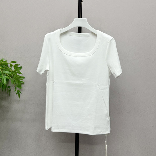 圆领百搭漏锁骨短袖体恤打底衫螺纹棉T恤打底衫2026春夏新款9800H