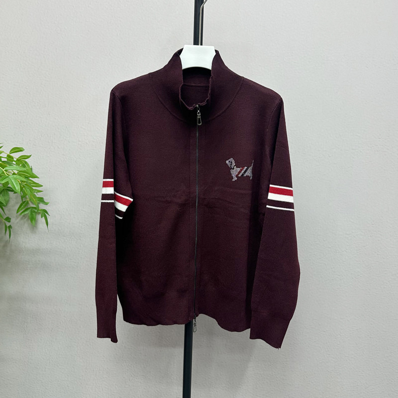 2025秋款立领双拉链小狗条纹提花长袖宽松针织开衫外套上衣女822H,女装/女士精品,毛针织衫,淘宝优惠券,粉丝福利购,淘宝优惠卷