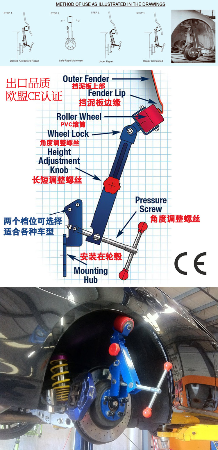 挡泥板整形器 轮弧修理工具 轮眉修复 叶子板扩张器 钣金修理包邮