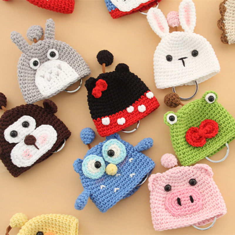 手工钩针编织钥匙包diy毛线材料