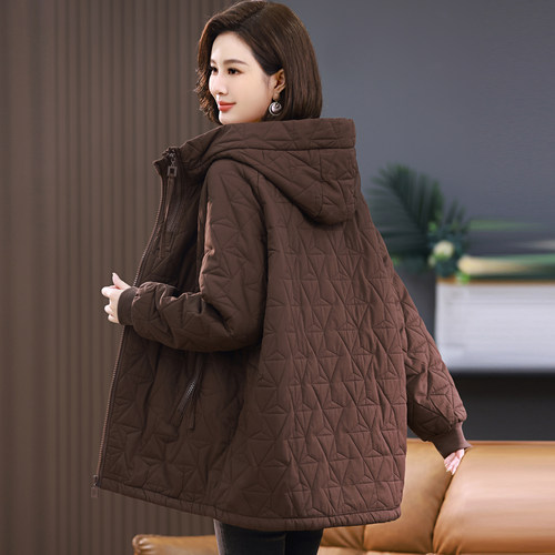 大码中长款棉服女冬装新款胖妈妈宽松显瘦爆款加厚保暖棉衣外套