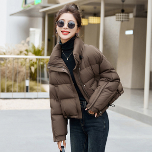 高端时尚短款面包服羽绒服女2025冬季新款立领宽松加厚保暖外套