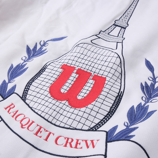 kith联名网球著名品牌白色经典 刺绣字母标志圆领套头卫衣
