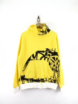 瑕疵L码cookies 涂鸦黄色帽衫卫衣