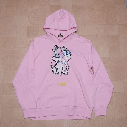 teddy fresh 联名限定粉色刺绣经典标志套头连帽卫衣帽衫