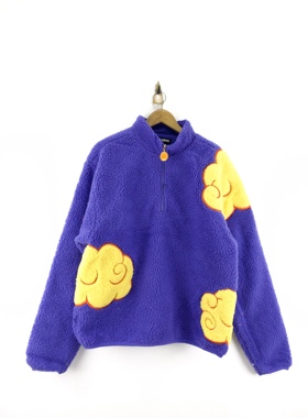 esprit-shoene联名七龙珠祥云孙悟空拉链毛绒外套紫蓝色拼黄色