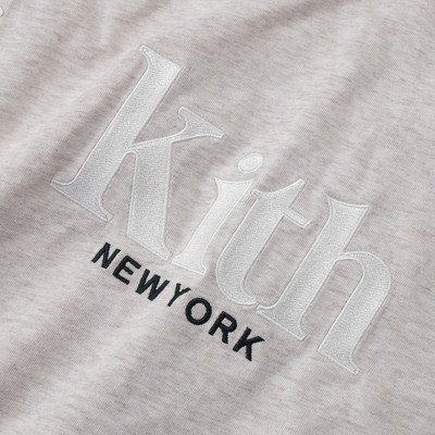 kith纯棉圆领刺绣logo经典字母标志短袖T恤 胸口大标