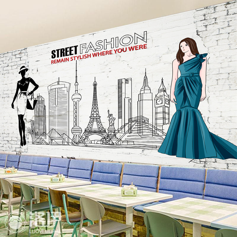 3d女孩服装个性店女装鞋铺商场现代装饰画
