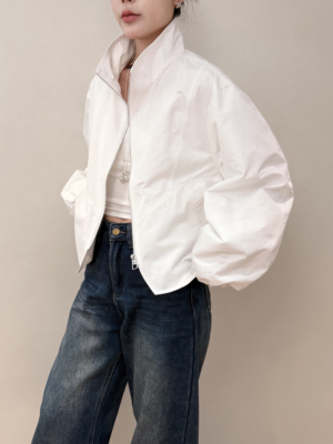 韩版时尚立领短款外套女春季新款设计感小个子宽松休闲上衣97008