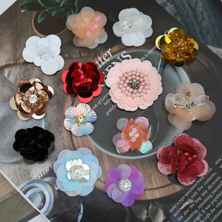 精致优质亮片水晶钻钉珠布贴衣服鞋子帽子配饰补丁贴饰品配件辅料