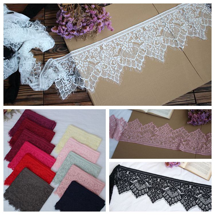 13色可选 精美单边优质睫毛蕾丝花边辅料DIY服饰缝纫面料裙摆拼接