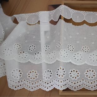 单边棉布刺绣蕾丝花边服装 DIY衣服裙边加长材料 拼接装 饰缝纫辅料