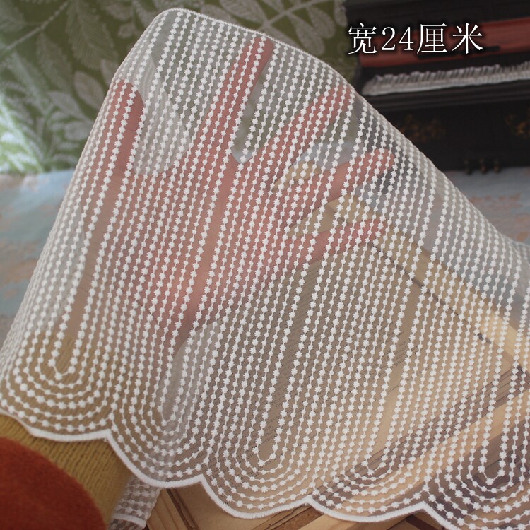 欧根纱牛奶丝刺绣蕾丝花边服装缝纫拼接材料 DIY裙边衣服加长辅料