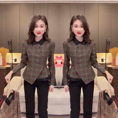 欧洲站时尚气质法式修身显瘦衬衫