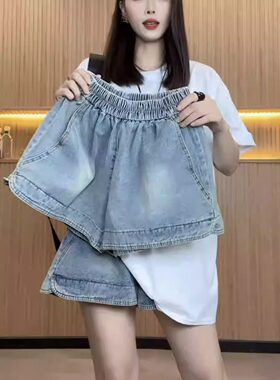 阔腿短裤薄款牛仔裤夏季