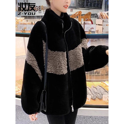 毛毛绒大衣女士秋冬季加厚外套