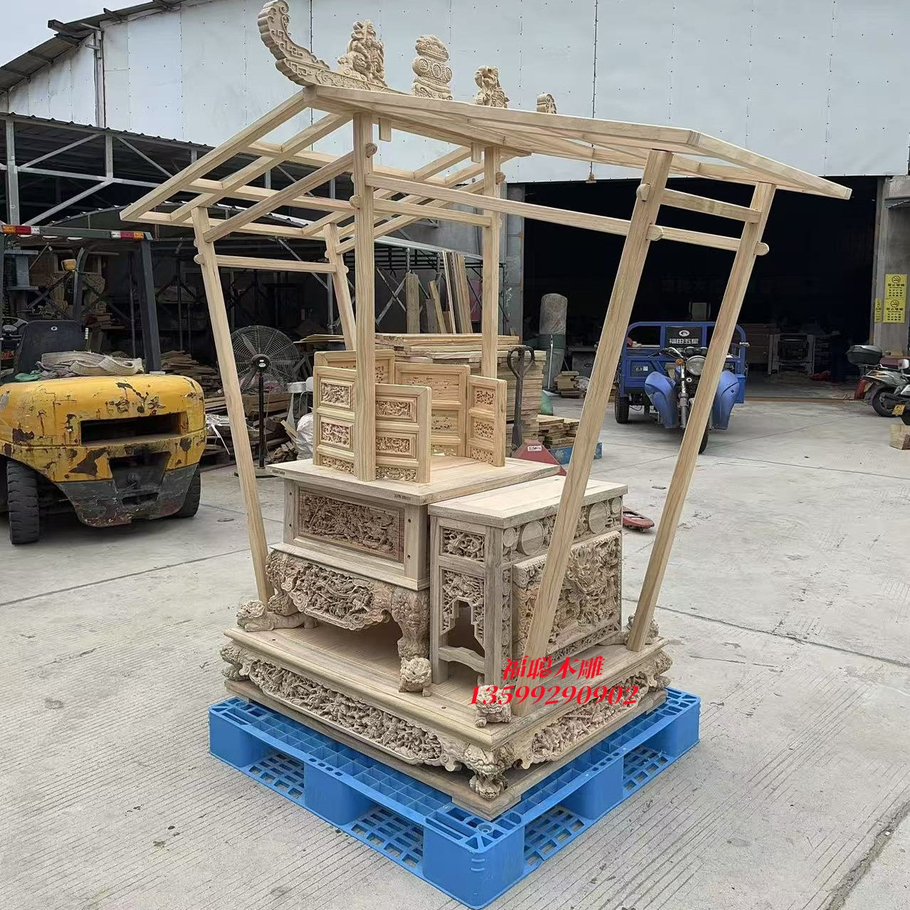 佛武轿神轿巡逻轿木雕工艺棚架头佛堂供奉佛像佛具