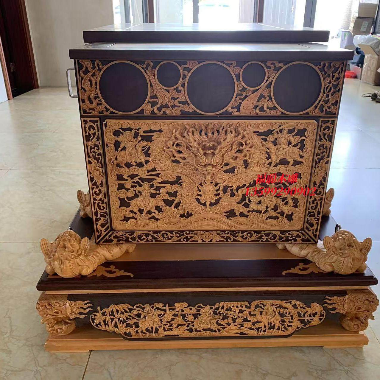神明轿子木制木雕工艺品神轿文轿佛轿实木雕刻神像迎神轿定制武轿