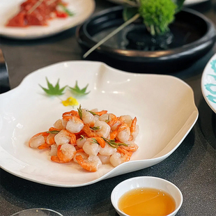酒店中厨餐具异形纯白冷菜炒菜盘子中式特色不规则创意会所凉菜盘