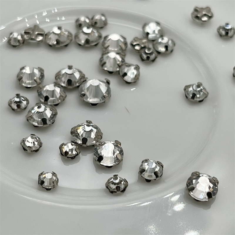 手缝爪钻 DIY手工装饰钻 防氧化电镀十字底钻饰 服装饰品辅料钻