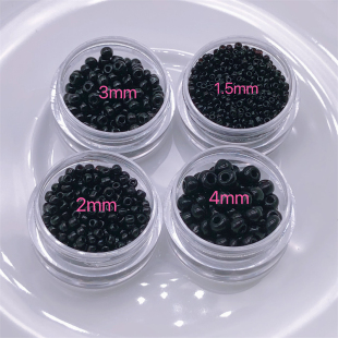 2mm黑色小米珠diy串珠钉珠材料 手工项链辅料琉璃玻璃圆形小米珠