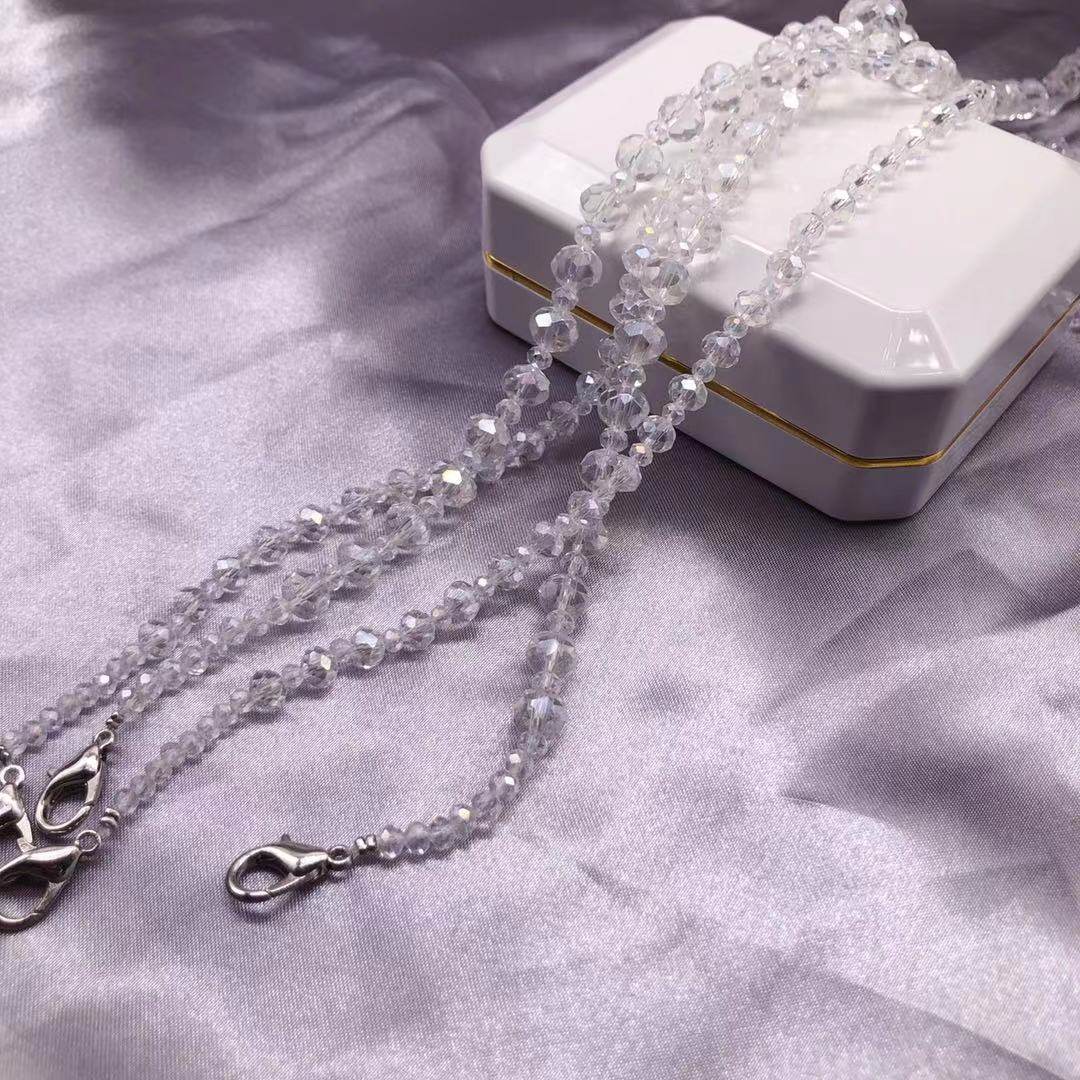 水晶肩带服装衣服连衣裙装饰肩带带扣子玻璃串珠串珠diy链条时尚