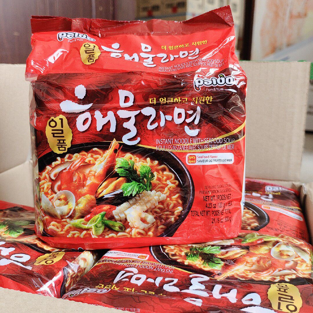 韩国进口拉面八道御鲜章鱼海鲜面煮拉面懒人速食方便面120g*5连包