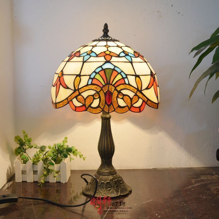 蒂凡尼欧式美式复古客厅台灯灯具