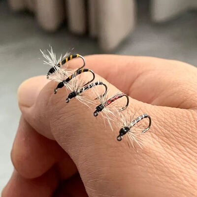 腹节摇蚊蓑羽微物格里菲斯白条路亚仿生马口飞蝇专用路亚飞蝇钩