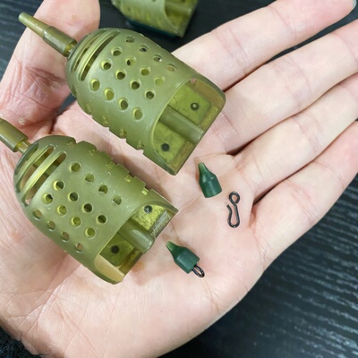 飞德船型饵笼库钓配重铅坠抛竿打窝器野钓附饵笼带欧式快挂连接豆