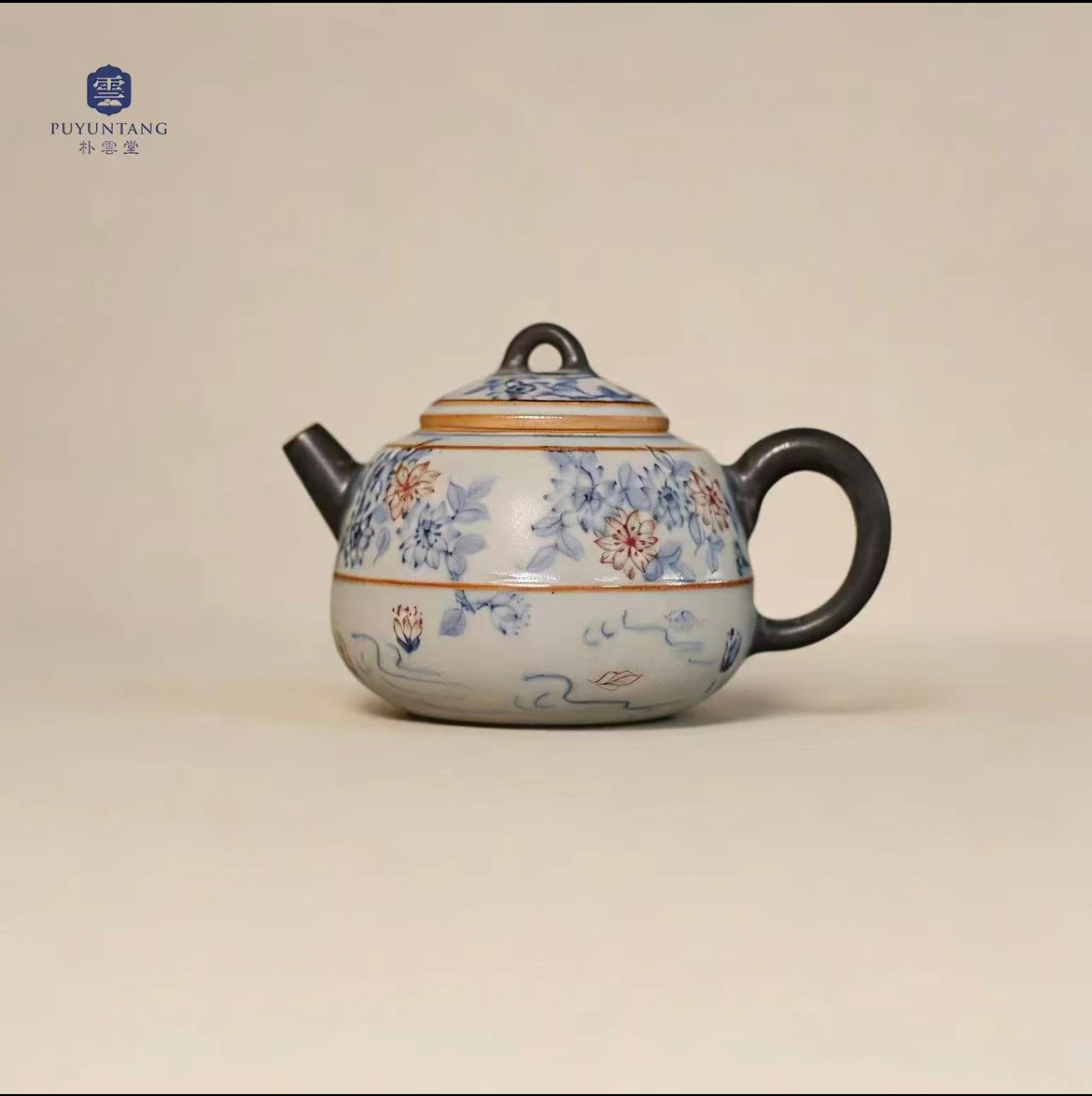 【朴云堂  茶壶系列】古法手绘青花茶壶手工茶陶瓷泡茶壶单壶