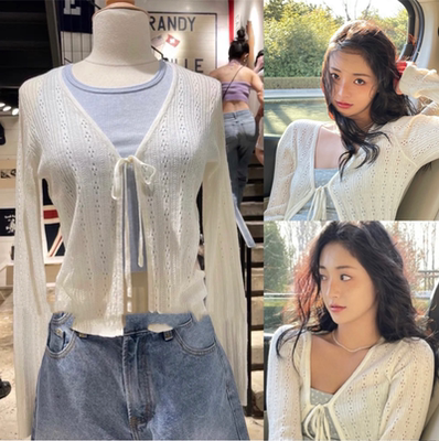 BM棉质系带V领开胸温柔