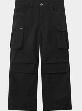 【AGD】DTHEREAL 25SS 新款人字纹大口袋裤腿开叉基础工装长裤