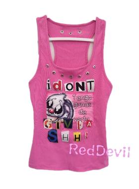 【AGD】RedDevil亚文化remake千禧辣妹贴布y2k粉色卡通工字背心