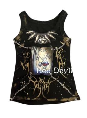 【AGD】RedDevil亚文化remake朋克图腾链条手绘改造背心小众设计