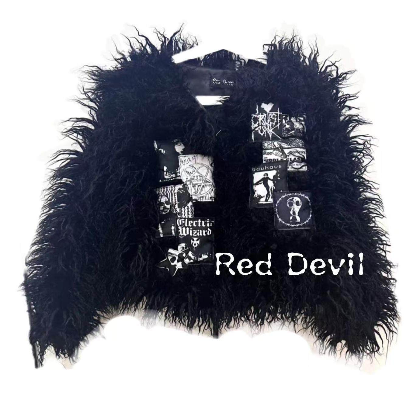 【AGD】RedDevil亚文化remake毛毛仿皮草朋克外套贴布视觉系暗黑