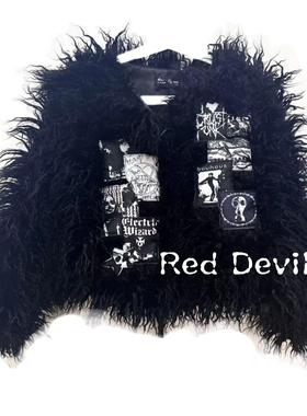 【AGD】RedDevil亚文化remake毛毛仿皮草朋克外套贴布视觉系暗黑