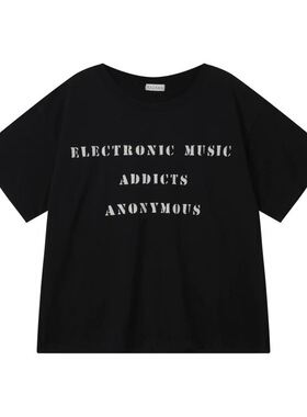 【AGD】HAZAMA 电子音乐上瘾者互助会 男女同款水洗印花短袖