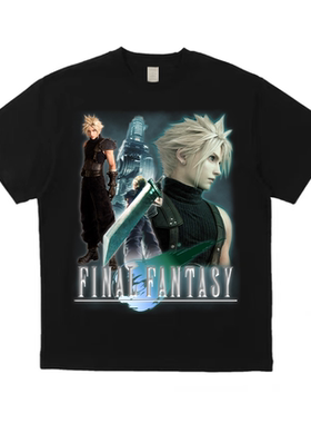 LeftOVEr原创FinalFantasy最终幻想remake联名小众重磅短袖t恤男