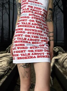 【AGD】WrongSolution crime恶搞系列挂脖绑带辣妹度假露背连衣裙