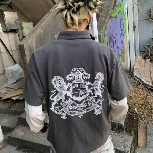 【AGD】RecoverZone 春夏新款Polo衫短袖T恤男女同款宽松休闲上衣