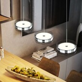 意式 样板房吧台圆形玻璃吊灯 餐厅吊灯轻奢现代餐桌三头创意个性